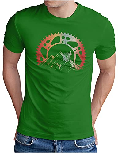 OM3® Mountain Bike T-Shirt - Herren - Fahrrad Offroad Mountainbike MTB - Grün, L