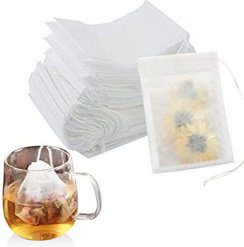 Newaner 600 Stück Teefilter Papier für Losen Tee, 7 X 9cm Teebeutel für Losen Tee Einweg mit Kordelzug?Tee Filter?Tea Bags für Duftender Tee, Gewürze,Vanille, Lavendel, Kaffee