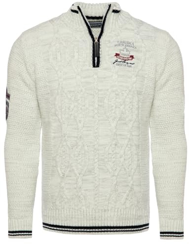 Carisma Strickpullover für Herren ? Herren Troyer mit Stickerei ? Angenehmer Regular Fit Pullover für Büro und Freizeit 7804