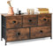 COSTWAY Kommode mit 5 Schubladen, 2-stöckiger rustikaler Aufbewahrungsschrank mit faltbaren Stoffschubladen & Metallrahmen, Beistellschrank für Wohnzimmer Flur Schlafzimmer, 100 x 30 x 54cm