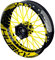 One-Wheel, Husky Supermoto, Felgenaufkleber Premium Geteilt, Passend Für alle Husqvarna Supermoto z.B. 701, Motiv: einfarbig V2, Wheelsticker Motorrad, Felgenrandaufkleber GP, Gelb