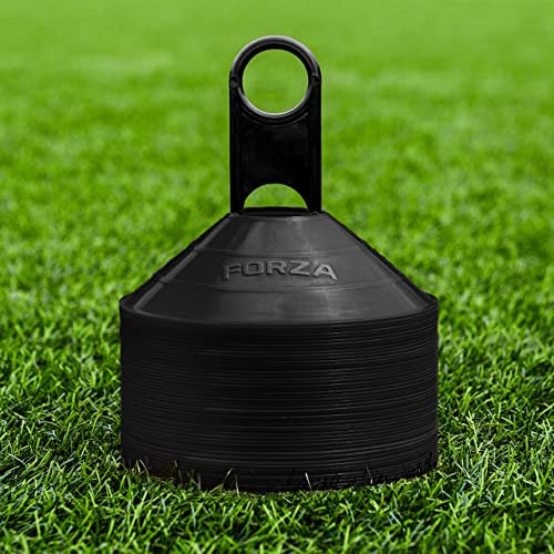 FORZA Plots de Délimitation pour l’Entraînement de Sport | Équipement Essentiel pour Le Football, Le Rugby, Le Fitness et Autres Sports | 10 Couleurs [Pack de 50/1000] (Noir, Pack de 50)
