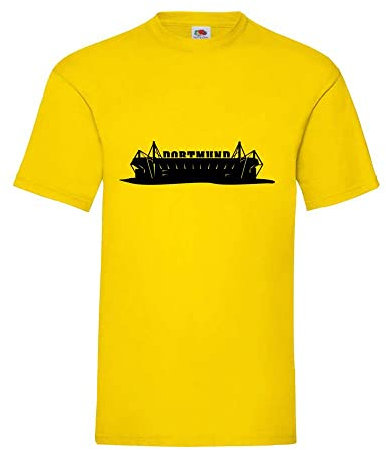 Dortmund Stadion Silhouette Männer T-Shirt Gelb XXL