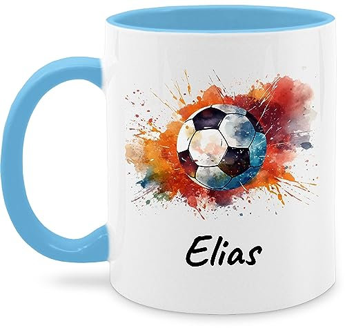 Tasse Tassen 325ml - Fußball Geschenk Fußballer I Geschenkidee Fußballfan I Fußballerin Geschenk - 325 ml - Hellblau - fussballgeschenkideen geschenke für fussballfans fussball ball
