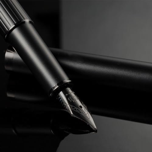 Jinhao 88 Matte Black Fountain Pen with Ink Converter, Iridium Fine Nib Calligraphy Writing Pens,Classic Design