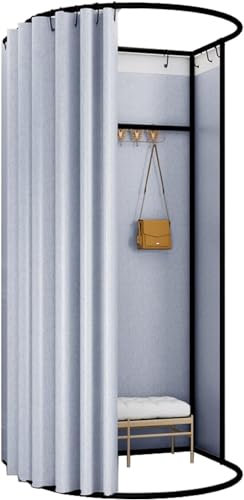 SAFWEL Display Rack Temporärer Einfacher Anproberaum Mobiles Ankleidezimmer-Set, Schutz-Privatsphäre-Partition für Bürobekleidungsgeschäft (Color : Silver, Size : 85x80x200cm)