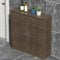 Heating Cover Cabinet,Modern Wooden Living Room Heater Decorative Cabinet Side Shelf Radiator Cover Cabinet, Bathroom Floor Cabinet Storage Organizer with 2 Doors and Grids slat design