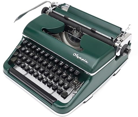 Mechanische Schreibmaschine dunkelgrün - voll funktionsfähige vintage Schreibmaschine mit neuem Farbband