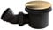 Balterley Shower Waste Trap 90mm, Easy Clean Shower Tray Drain Cover Replacement, Brushed Brass Top, Black Body, Hair Drain Trap for Showers, Tray Cover Waste, 1 1/2 Connection (Brushed Brass)