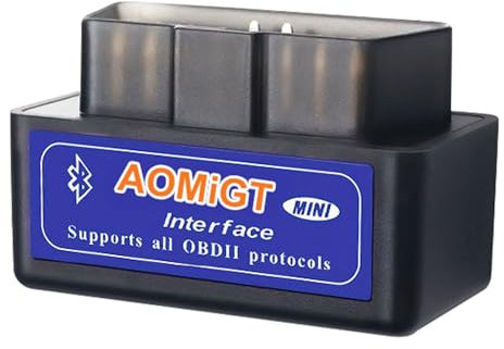 OBD2 Bluetooth Adapter, OBD2 Stecker, OBD2 Scanner Autodiagnosegerät – Bluetooth Adapter, Mini Bluetooth OBD II Scanner Adapter, OBD2 Diagnosegerät, Mini V2.1Kompatibel mit Apple, Android