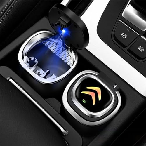 Auto Tragbar Aschenbecher mit Deckel für Citroen C6 C8 C3-XR C4X C5X Easy Clean Abnehmbarer Rauchfrei Selbstverlöschender Aschenbecher