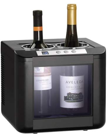 MBH - Enfriador de botellas de vino eléctrico profesional para hostelería. Cava de vino, vinoteca, frigorífico expositor sobre mostrador para 2 botellas de vino.