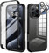 seacosmo for iPhone 16 Pro Case, Full-Body Shockproof Case [Built-in Glass Screen Protector] [Camera Lens Protector] 360° Front and Back Cover for iPhone 16 Pro 6.3 Inch - Black/Clear