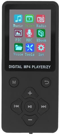 32GB Mp3 Player with Bluetooth, HiFi Sound 1.8 Inch Screen Portable Music Player with Earphones, Noise Reduction Mp3 Music Player Expanded Up to 128GB (Black)