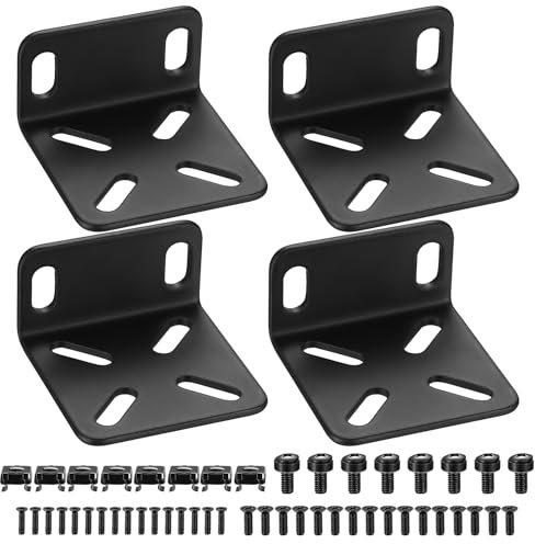 LiYiJiKeJi Rack Mount Kit, verstellbare 19 Rack Halterung, Schwarz, Kohlenstoffstahl, für Netgear, Cisco, D-Link, TRENDnet, HP, 17,3-19 Geräte