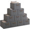 WOLTU Faltbare Aufbewahrungsboxen 10 Stück, Stoff-Aufbewahrungswürfel mit Griffen, Organizer Boxen für Regale, Stapelboxen zur Aufbewahrung, Grau, 42x32x26cm
