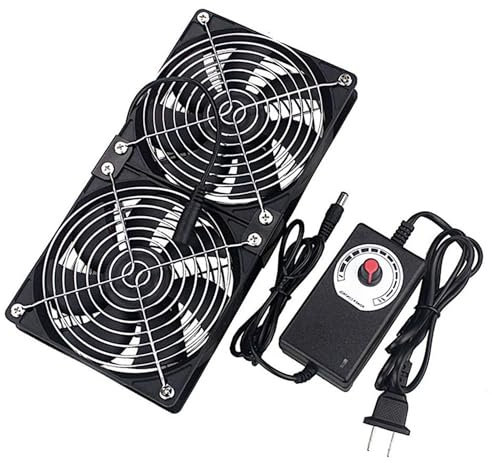 Ventilador doble para PC, 120 mm: ventilador de ordenador de 12 V, ajustable, con control de velocidad, para PC, portátil, TV Box y router