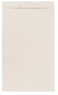 Duschwanne 90 x 65 cm, Beige Line Plus, aus Harz und Marmorstaub, mit seitlichem Gitter aus Marmorharz – Srascio
