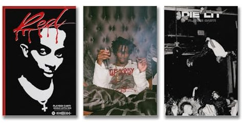 Playboi-Poster, Carti, Musik-Sänger, Rapper, Wandkunst, Leinwand, Poster, Raumdekoration, ästhetischer Druck, Dekoration, 20 x 30 cm, 3 Stück, Stil 5, 3 Stück