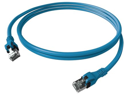 EasyLan DualBoot PushPull IP20 Patchkabel, Kat.6A (Class EA), S/FTP, blau, 1,5 m