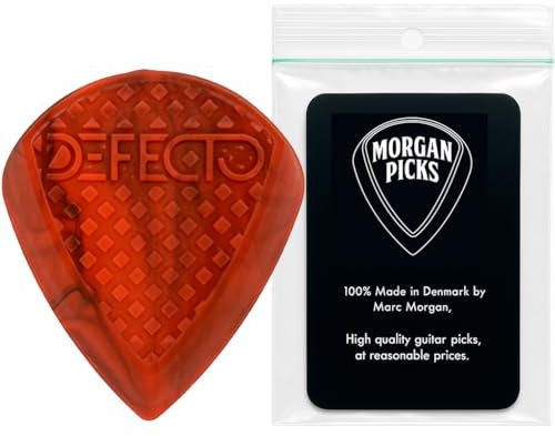 Morgan Picks Defecto Plektrum – Signature Guitar Pick mit verbessertem Grip – Plektren Gitarre in Rot/Schwarz – Gitarren Plektrum mit Präzisionskontrolle – Entwickelt mit Nicklas Sonne