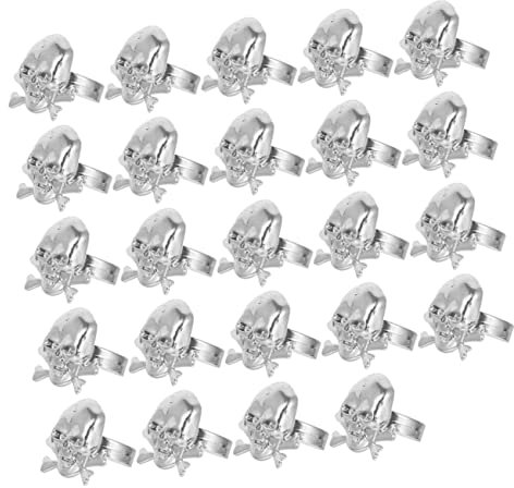 ERINGOGO Stück Piraten-Schädel- -Ring Schädelring Halloween-Ringe für halloween costume halloween kleidung kid toys Schädel Piraten- -Ring Plastik Silver