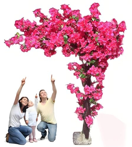 Buganvilla artificial realista, buganvilla de seda sintética, planta de suelo artificial alta, ideal para decoración de interiores y exteriores, dormitorios y salas de estar.,2 * 2m