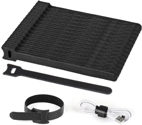 Set di 100 Fascette Cavi Riutilizzabili Regolabili Fascette per Cavi da 15 cm per la Gestione dei Cavi del PC, Cavi Organizzativi, TV, Ufficio, Steli di Piante (Nero)