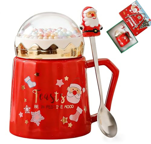 xamlyrek Merry Christmas Coffee Mug, Novelty Coffee Cup with Handle for Tea Coffee Milk Hot Chocolate, Unique Gifts for Winter Xmas Festive Party Christmas Gifts