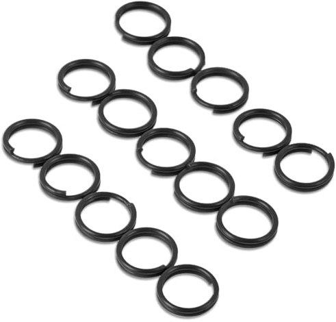 Ymapinc 50 Stück Edelstahl Schlüsselringe,12 mm,Schwarz | Kleine Schlüsselanhänger Ringe Keyring für DIY-Anhänger Haustiermarke Gepäckanhänger