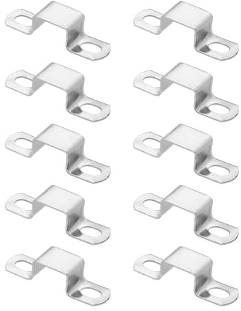 QUARKZMAN 10 Stück Quadratrohr-Schelle 20x15mm Quadratrohr-Bügel Silber | U-Förmige Rohrschelle Strebenverbinder, 304 Edelstahl, Für Rohr Schlauch Kabel