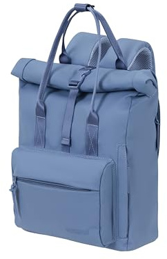 American Tourister Urban Groove UG16 Mono - Damen Rucksack, Wasserabweisend, Freizeitrucksack für Alltag mit verstecktem Rückenfach, 17 L, Storm Blau