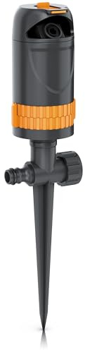 Brandson – Rasensprinkler mit Erdspieß – Rasensprenger im schmales Design – fächerbarer Strahl – Oszillation – kleine und große Flächen - Gardena Schnellanschluss – kompatibel mit 3/4 Zoll