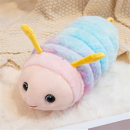 Ueiwffzo Caterpillar Kuscheltier für Baby, 30cm Raupe Plüschtier Educational kuschelige Plüschfigur Babys Spielzeug Stofftier Geschenk für Kinder Mädchen Jungen (Violett)