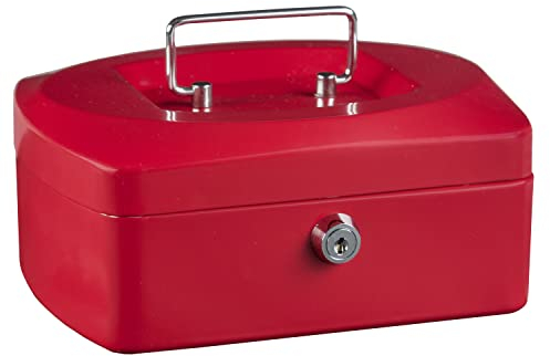 Idena 50038 - Geldkassette 10, Größe 255 x 200 x 90 mm, Farbe Rot, 1 Stück