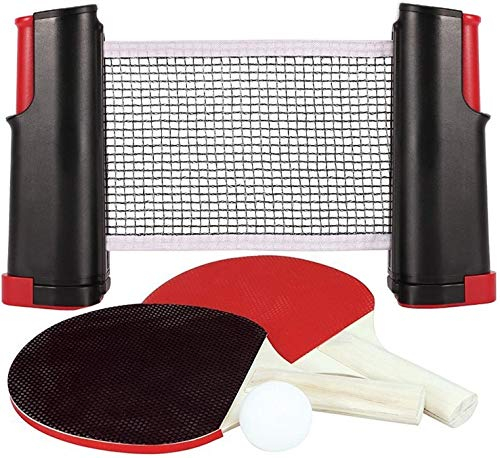 Quickdraw Instant Ping Pong Table Tennis Set with Extendable Net Bats & Balls Game Set