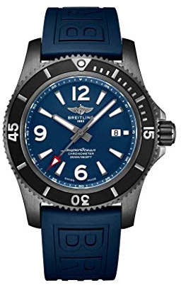 Breitling Superocean 46 Automatik blaues Zifferblatt Herrenuhr M17368D71C1S1, Blau Schwarz, Taucher, blau / schwarz, Taucher