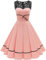 Bbonlinedress Robe de Soirée Cocktail Vintage Femme Années 50s 60s Style Audrey Hepburn pour Fête Mariage Bal Promo Baptême Gala Ligne A Pin Up Blush M