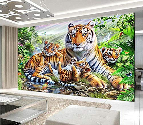 5D Diamant Painting Set, DIY Diamant Painting Tiger Full Bohrer Diamond Malerei Wandkunst Handgemachtes Wohnzimmer Schlafzimmer Wanddekoration (90 * 60cm)…