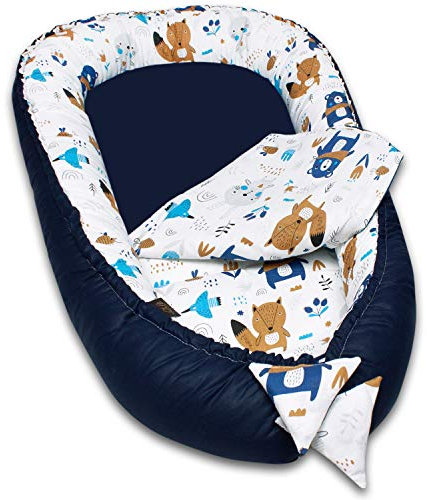 PALULLI® Babynest, multifunktionales Kuschelnest mit Weiches zusätzlicher Matratze, Kokon, Nestchen, Babybett, Reisebett für Neugeborene, 100% Baumwolle Oeko-TEX … (Aztec II)