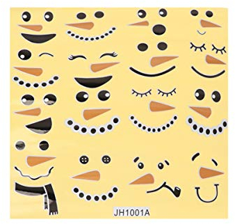 TOYANDONA Weihnachten Schneemann Aufkleber Schneemann Gesichter Wandtattoos Kühlschrank Tasse Tür Fenster Haften Aufkleber für Weihnachtsferien Winterparty