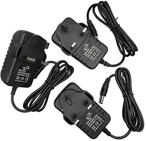 3 Pcs DC 12V 1A Power Supply Adaptor 12W Transformer UK PLUG for CCTV Camera, LED STRIP and Home Appliances, DC Jack 5.5 * 2.1mm (3pcs)