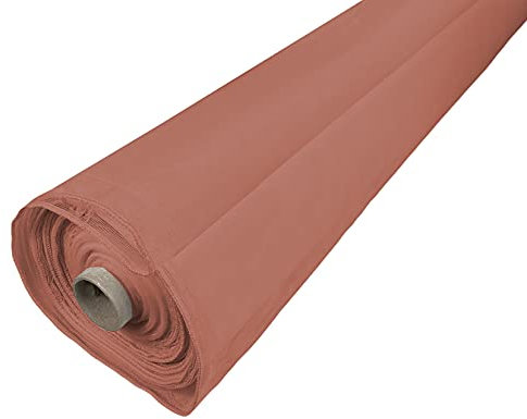 Tela mosquitera de metro Marquisette de color liso, de plumón, altura 300 cm (marrón)