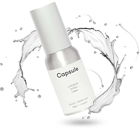 Capsule - Air Freshener Spray for Before and After Toilet Use, Potent Air Freshener for Home and Office Bathroom, In a Portable Toilet Spray Bottle (Lavender, Myrrh and Tonka Bean Scent, 50 ml)