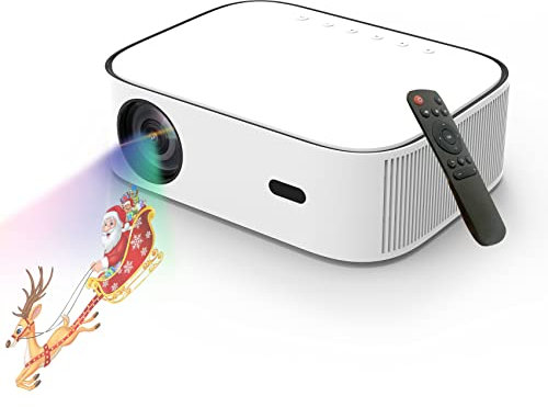 Mini Projector,Portable Projector for Kids Gift,Small Outdoor LED Video Projectors for Home Theater Movie with HDMI USB TV and Remote Control (Full HD 1080P (Connect to Phone+Bluetooth+Speaker))