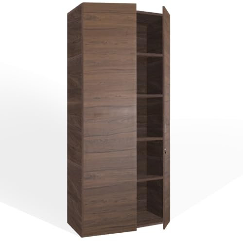 Genérico OFILIKE. Armario de Madera con 5 Estantes y 2 Puertas. para Garaje, Oficina, Estudio. Entrega 3-5 Días (Nogal), Grande (f3)