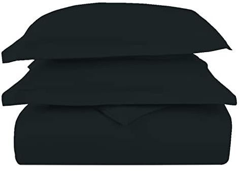 Pizuna Luxurious Cotton Duvet Cover King Size Black 1000 Thread Count | Duvet Covers 100% Long Staple Cotton King, 230x220cm, Sateen Quilt Cover with Button Closure
