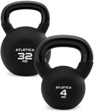 Atletica Kettlebell | 4kg-32kg | hochwertiger Look & Feel | doppelt Neopren beschichtet | Größe 30kg
