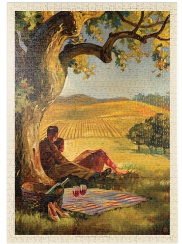 MyPuzzle Ölgemälde: Wine Country, Vintage Poster - Premium 1000 Teile Puzzle - MyPuzzle Sonderkollektion von Anderson Design Group