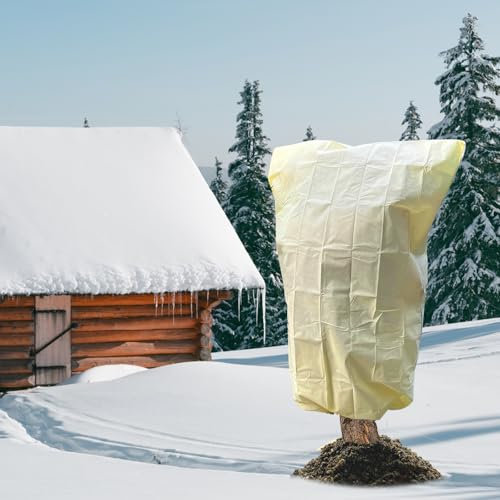 BeGrit Winterschutz für Kübelpflanzen 180x120cm Winterschutzvlies Frostschutz Pflanzen Kälteschutz überwinterungszelt Pflanzenschutz Wiederverwendbar Pflanzenschutzhaube für Olivenbaum Palmen